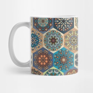 Vintage patchwork with floral mandala elements Mug